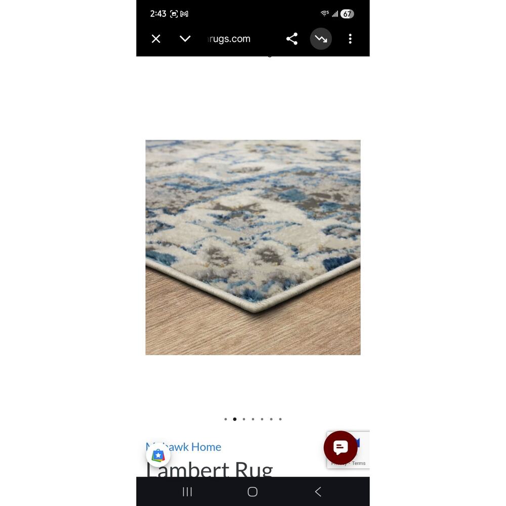2' x 8' Runner Rug Mohawk Home Lambert Blue Rug (Pyramus Pattern) - Picture 7 of 8